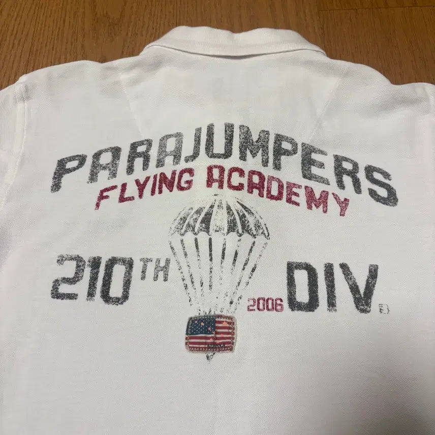 [BUNJANG] Parajumpers White Polo T-Shirt / 파라점퍼스 화이트 반팔 폴로티셔츠 PJS polo tshirt