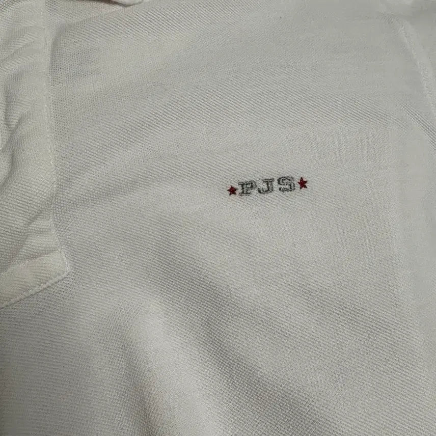 [BUNJANG] Parajumpers White Polo T-Shirt / 파라점퍼스 화이트 반팔 폴로티셔츠 PJS polo tshirt