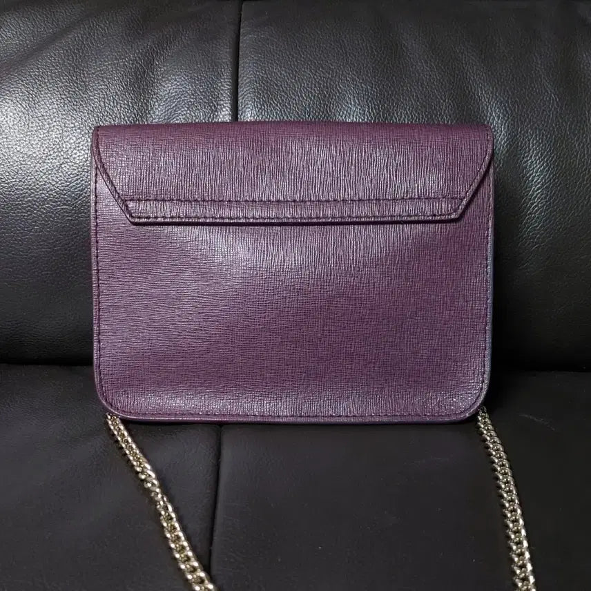 [BUNJANG] FURLA Julia Mini Crossbody Bag / FURLA Julia 체인 퍼플 사피아노 레더 미니 크로스바디 백/숄더백