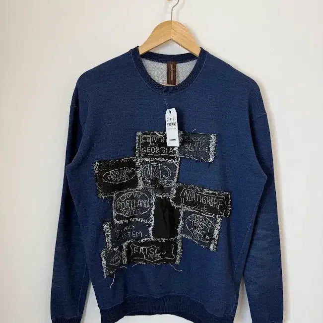 [BUNJANG] Mihara Yasuhiro Vintage Sweatshirt Blue / 미하라 야스히로 빈티지 맨투맨티 블루