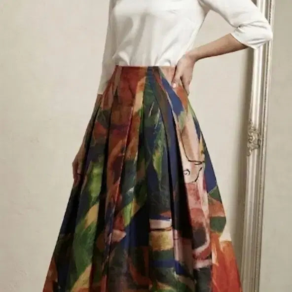 [BUNJANG] Time Pattern Balloon Long Skirt / (64사이즈/55)한섬 타임 패턴 벌룬 롱스커트