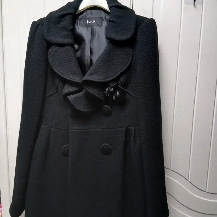 [BUNJANG] SOUP Black Half Coat (Size 55) / SOUP 블랙 여성 하프코트 55