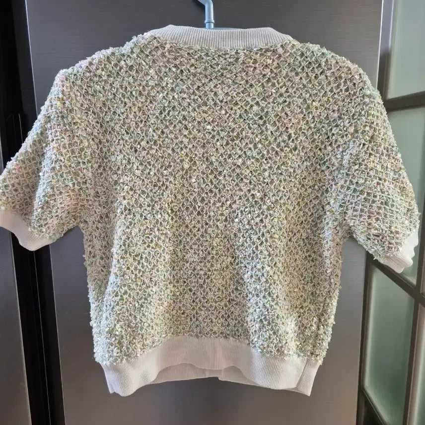 [BUNJANG] Miss Sixty Tweed Cardigan / [실물여신] 미스식스티  쥬얼 단추 트위드 반팔니트 가디건