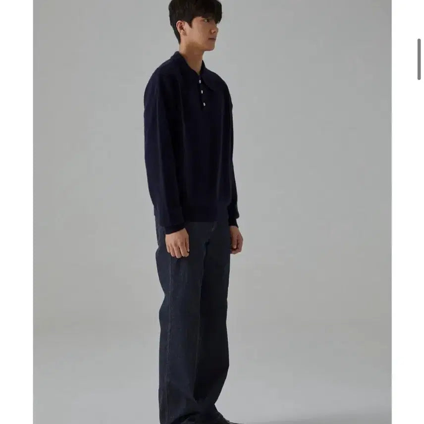 [BUNJANG] Lehabu Pana Raccoon Collar Knit Navy / [M] 르아브 파나 라쿤 카라 니트 네이비
