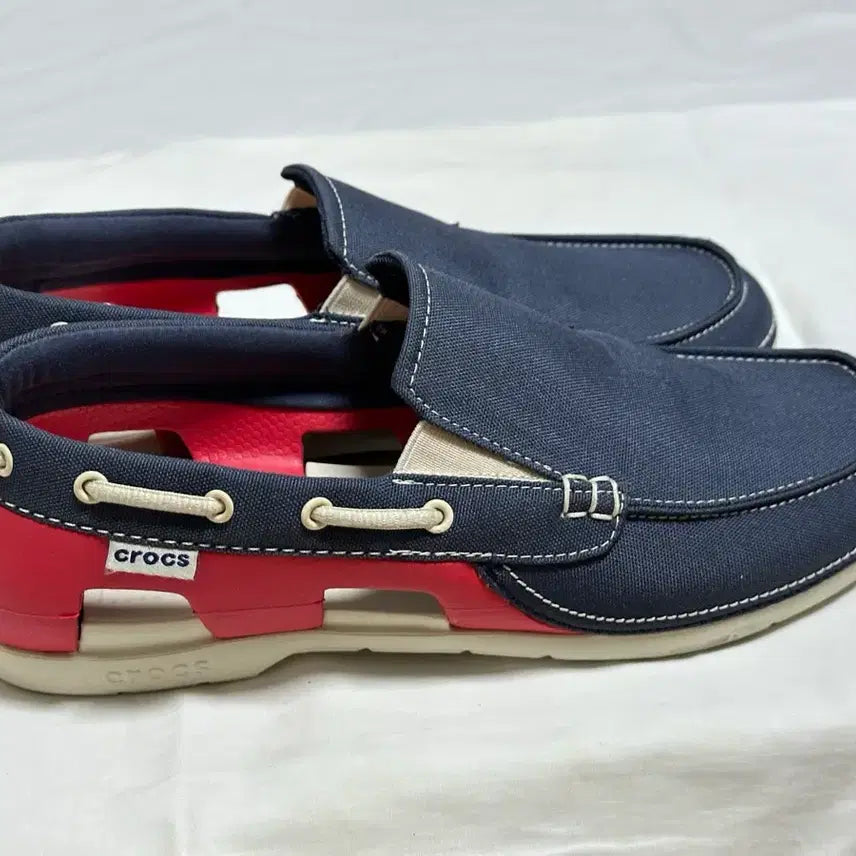 [BUNJANG] Crocs Deck Shoes Navy/Red M10 / 크록스 데크 슈즈 네이비/레드 M10 새상품급
