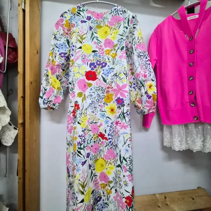 [BUNJANG] Zara Balloon Flower Dress / 자라 벌룬 플라워 원피스