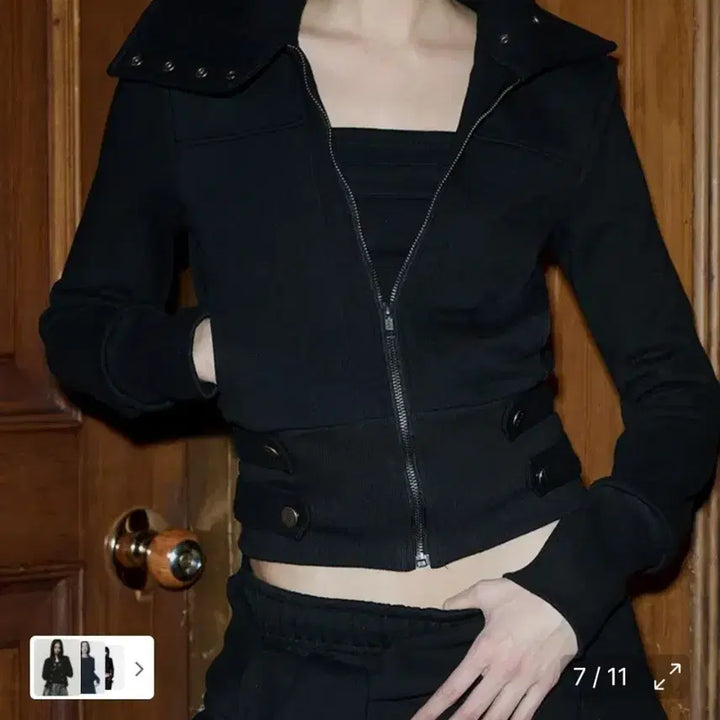 [BUNJANG] Odoer Prairie Line Black Jacket / 오도어 prairie 라인 자켓