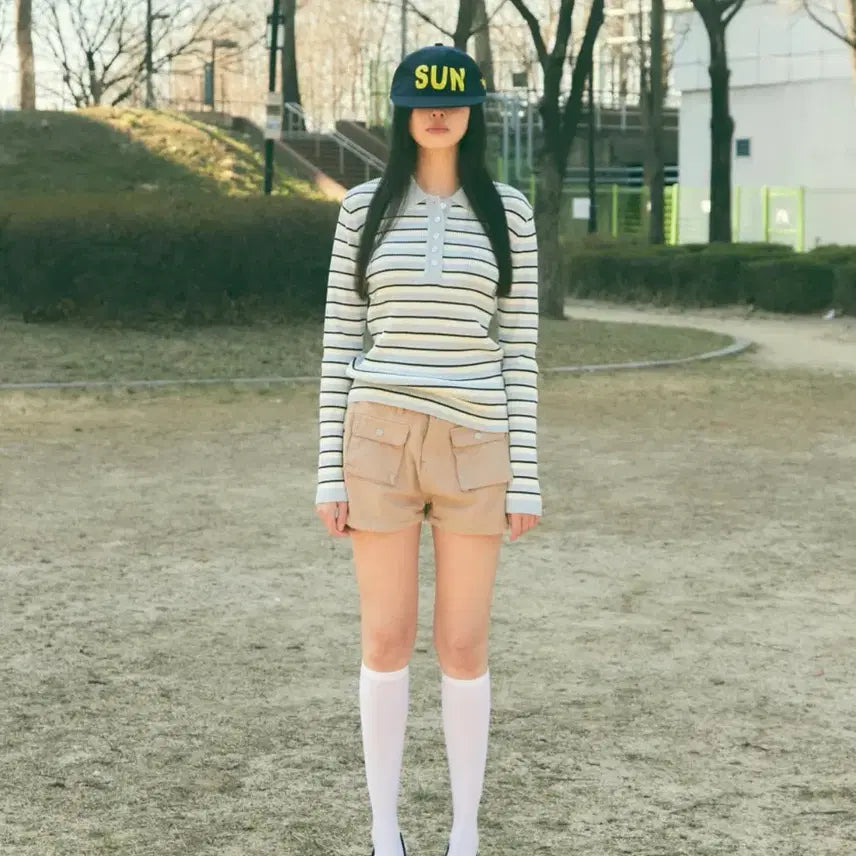 [SOLD OUT] 블루썬플라워 스트라이프 롱슬리브 긴팔 새상품 선착순 세일(가격내림)
