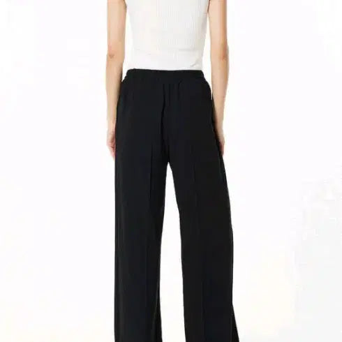 [BUNJANG] VOV Waist Banding Poly Wide Pants / 보브 웨이스트 밴딩 폴리 와이드 팬츠 