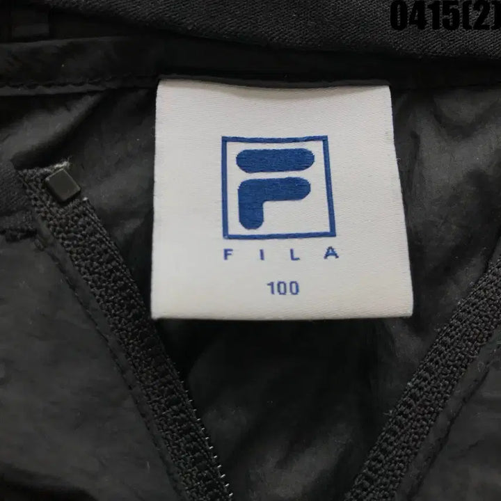 [BUNJANG] FILA Black Hooded Windbreaker Jacket / 휠라 FILA 블랙 후드 바람막이 100