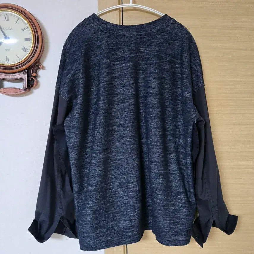 [SOLD OUT] 구호(KUHO) 멜란지 소매 배색 블라우스