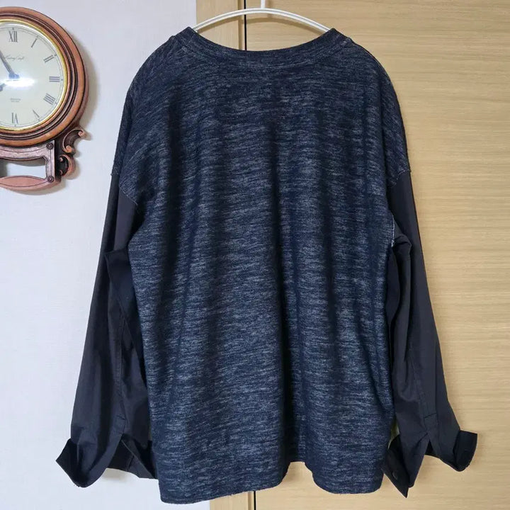 [SOLD OUT] 구호(KUHO) 멜란지 소매 배색 블라우스