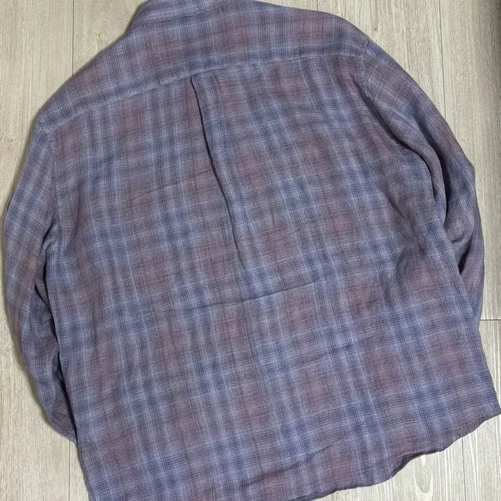 [BUNJANG] Hatching Room Museum Linen Check Shirt / [3]해칭룸 뮤지엄 셔츠 린넨 체크 퍼플