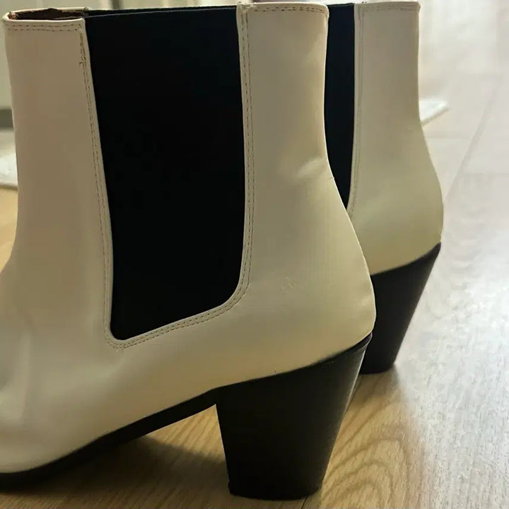 [BUNJANG] White Ankle Boots 250mm / 화이트 앵클 부츠 힐 부츠 250