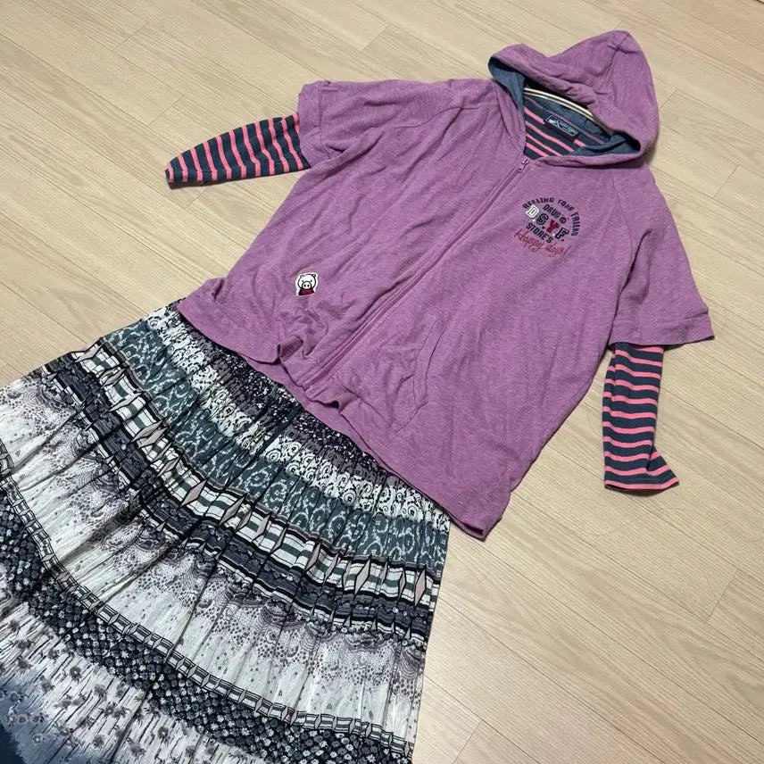 [BUNJANG] Mori Girl Hippie Vintage Set / 모리걸 히피 빈티지 코디 세트 드럭스토어 스커트 하니유