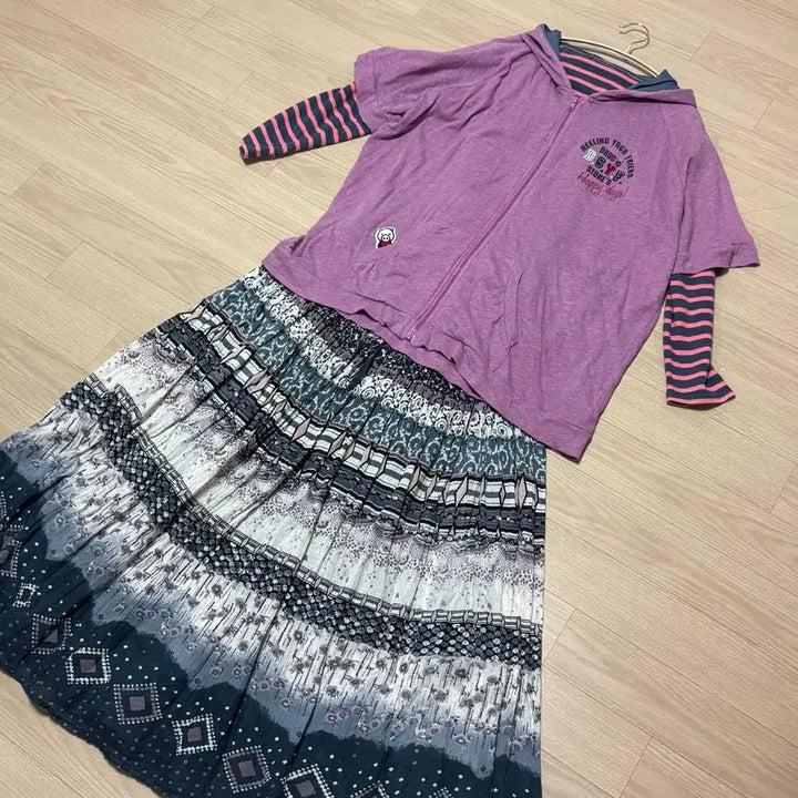 [BUNJANG] Mori Girl Hippie Vintage Set / 모리걸 히피 빈티지 코디 세트 드럭스토어 스커트 하니유