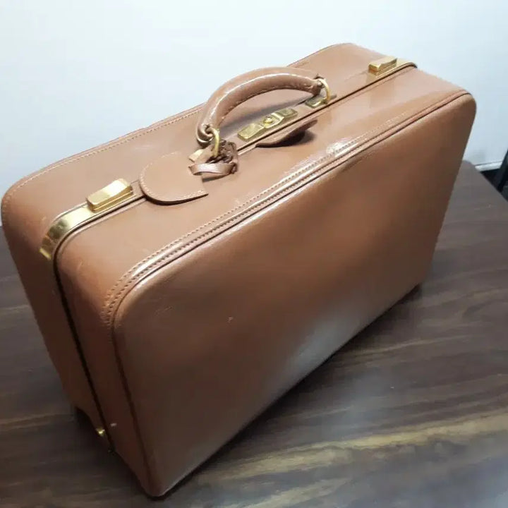 [BUNJANG] Vintage Leather Hand Carry-on Luggage / 빈티지 가죽 핸디캐리어