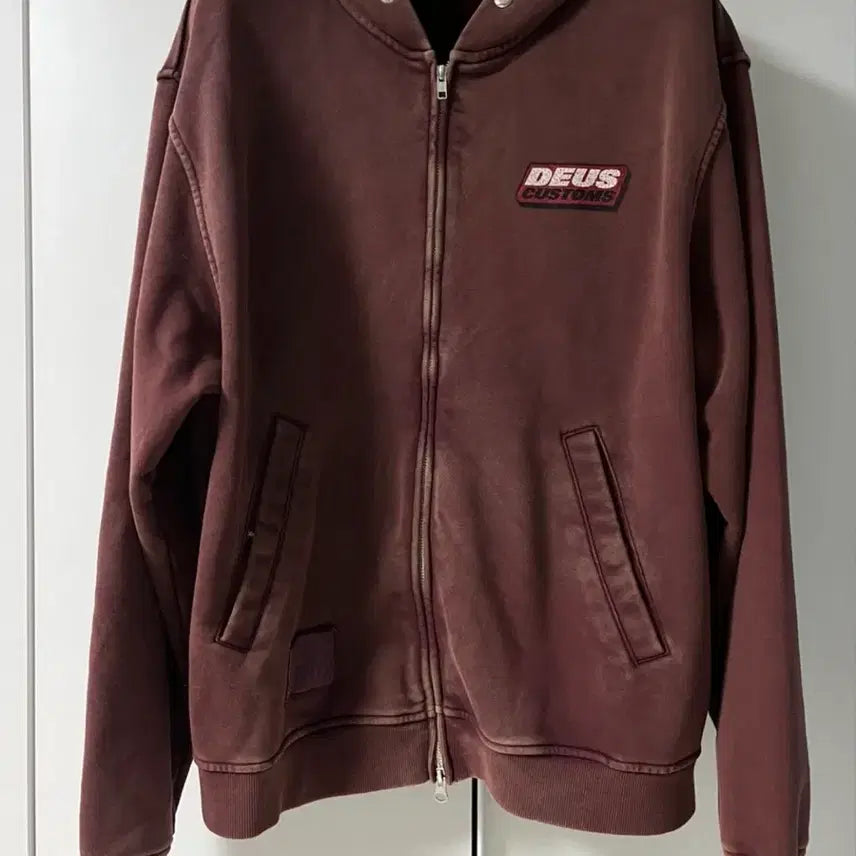 [BUNJANG] Deus Graphic Hoodie Zip-up Pink XL / 데우스 그래픽 후드 집업 핑크 XL