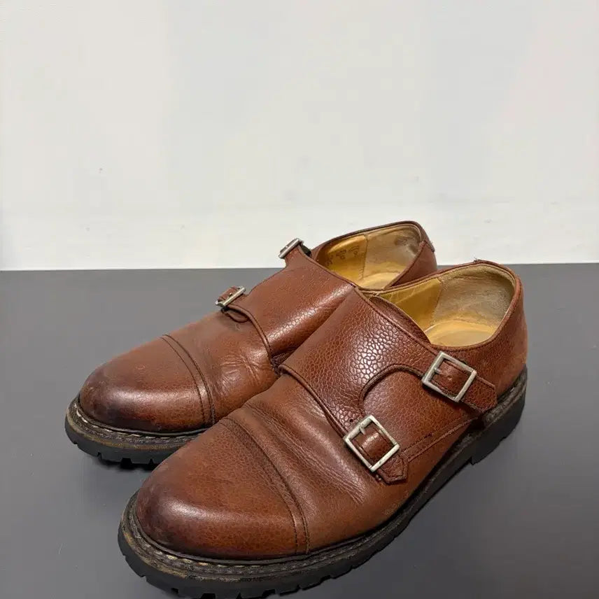 [BUNJANG] Berwick Brown Double Monkstrap Vibram Lug Sole Shoes (Size 255) / 버윅 브라운 더블몽크 비브람 러그솔 255사이즈 판매합니다