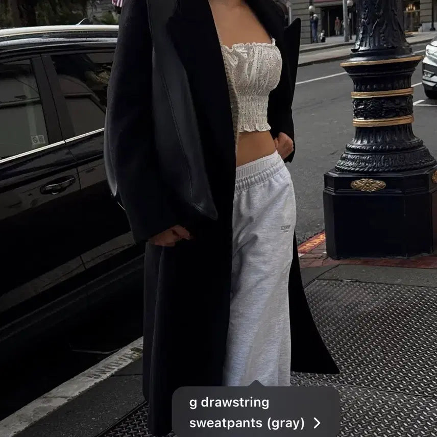 [BUNJANG] 글로니(glowny) 박시 집업 드로우스트링 스웻팬츠 세트 / 글로니(glowny) 박시 집업 드로우스트링 스웻팬츠 세트
