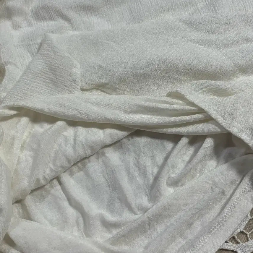 [BUNJANG] INC White Lace Off-Shoulder Blouse / 빈티지 INC 화이트 레이스 오프숄더 블라우스