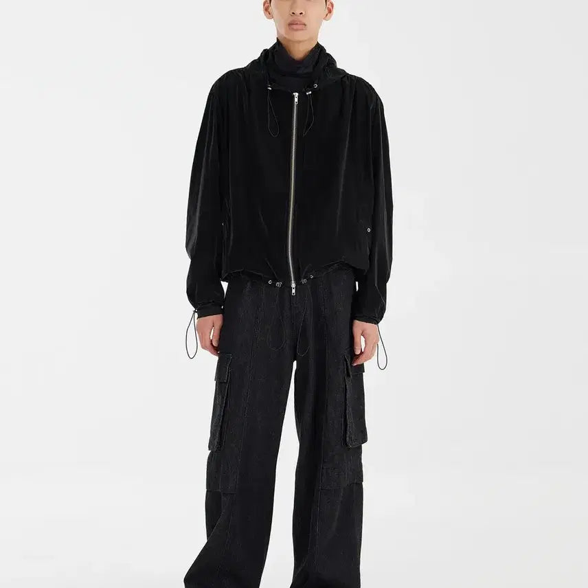 [BUNJANG] [M] Shirring Flight Jacket Matte Black / [M] 유스 셔링 플라이트 자켓 매트 블랙