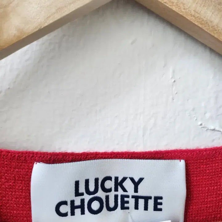 [BUNJANG] Lucky Chouette Red White Stripe Mini Dress / 럭키슈에뜨 레드 화이트 스트라이프 원피스