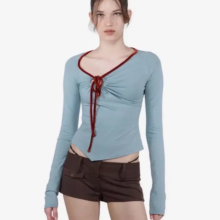 [BUNJANG] Sculptor Velvet String Long Sleeve T-Shirt / 스컬프터 벨벳 스트링 긴팔 티셔츠