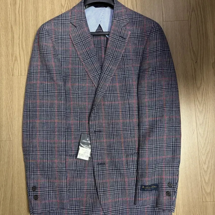 [SOLD OUT] [브룩스브라더스_새제품]리젠트핏 체크 2버튼 린넨 울 재킷 (네이비)