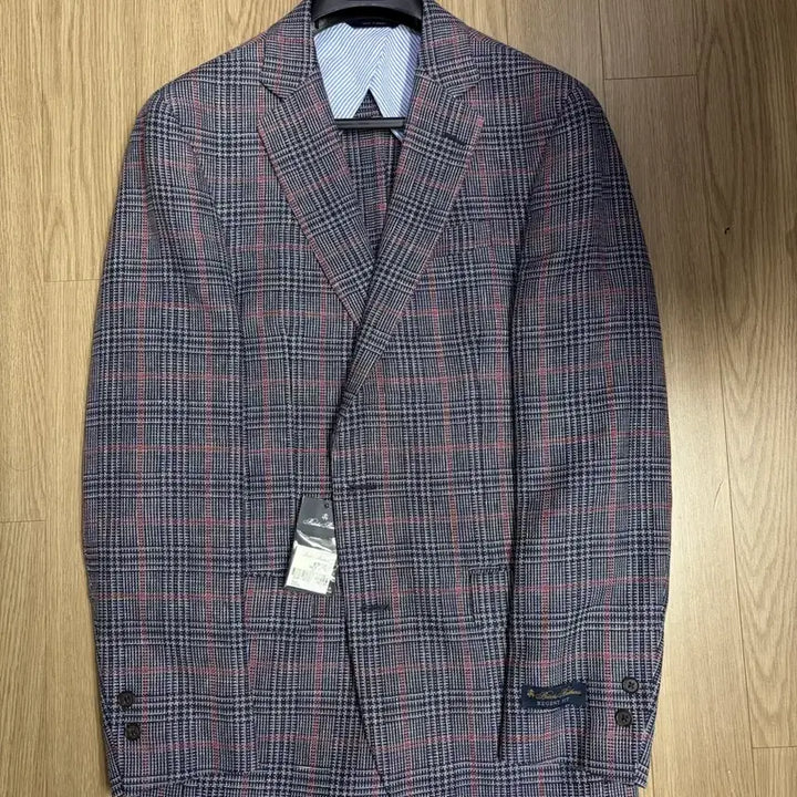 [SOLD OUT] [브룩스브라더스_새제품]리젠트핏 체크 2버튼 린넨 울 재킷 (네이비)