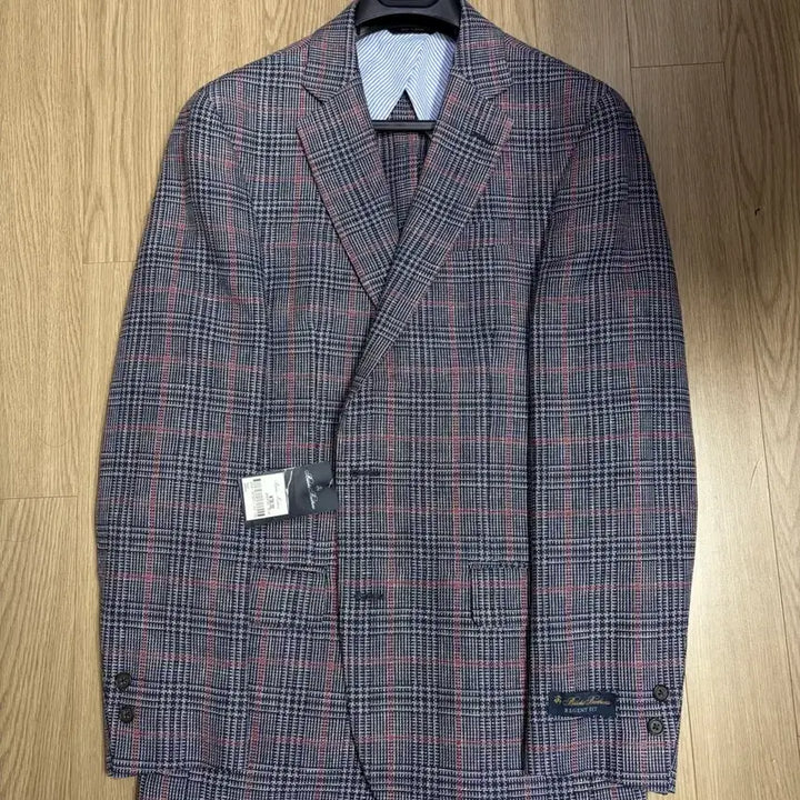 [SOLD OUT] [브룩스브라더스_새제품]리젠트핏 체크 2버튼 린넨 울 재킷 (네이비)