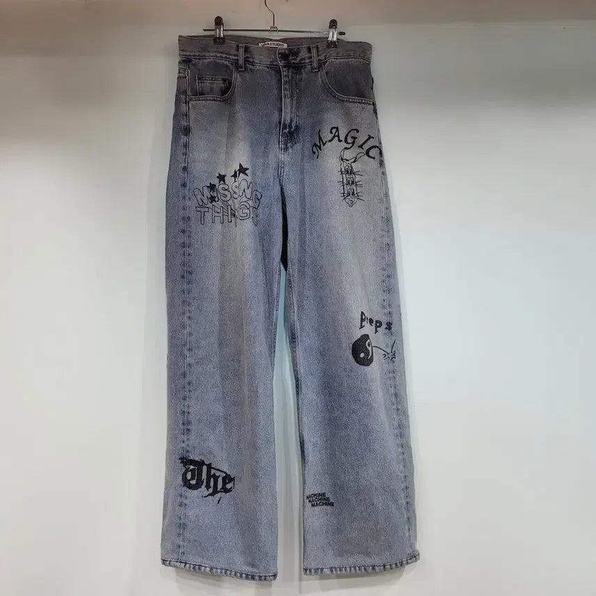[BUNJANG] VIVASTUDIO Drawing Denim Pants 32 / 비바스튜디오 드로잉 데님 팬츠 32