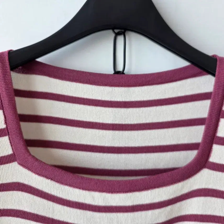 [BUNJANG] Striped Short-Sleeve Knit Top / 55-66)스트라이프 반팔 니트/새제품