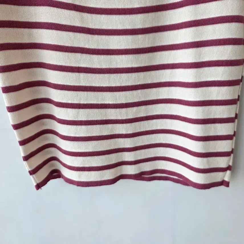 [BUNJANG] Striped Short-Sleeve Knit Top / 55-66)스트라이프 반팔 니트/새제품