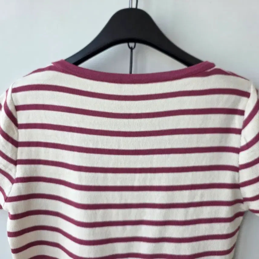 [BUNJANG] Striped Short-Sleeve Knit Top / 55-66)스트라이프 반팔 니트/새제품
