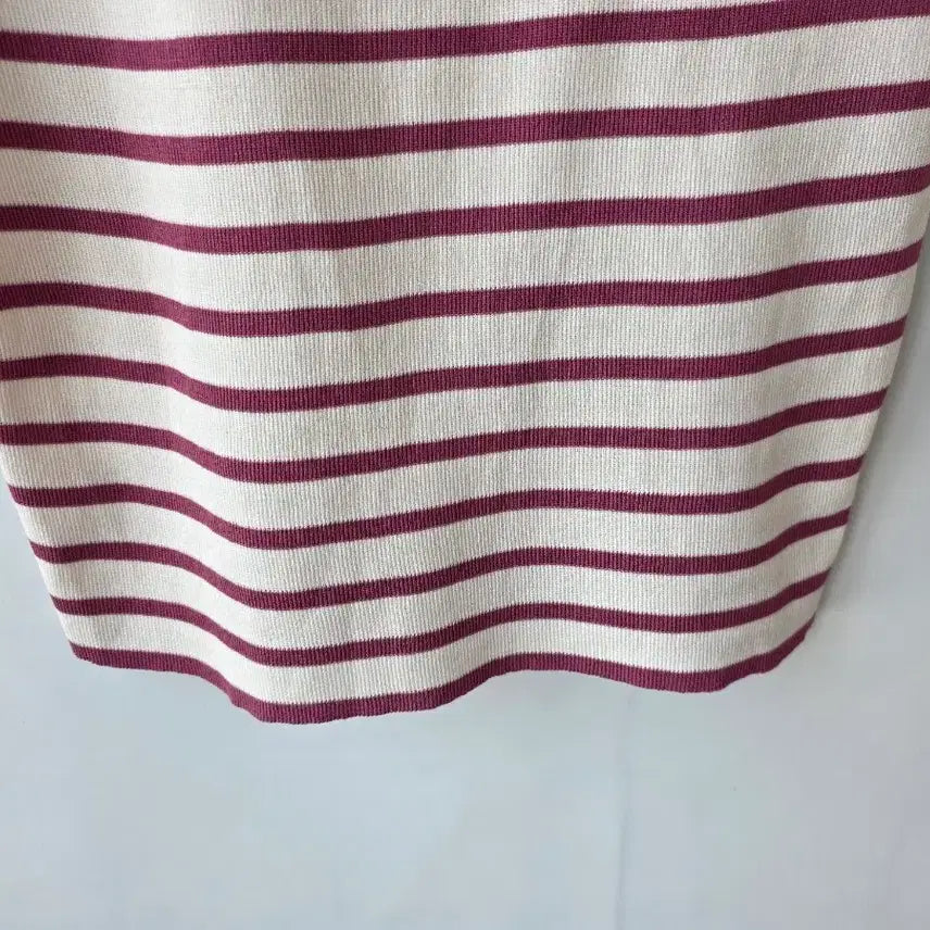 [BUNJANG] Striped Short-Sleeve Knit Top / 55-66)스트라이프 반팔 니트/새제품