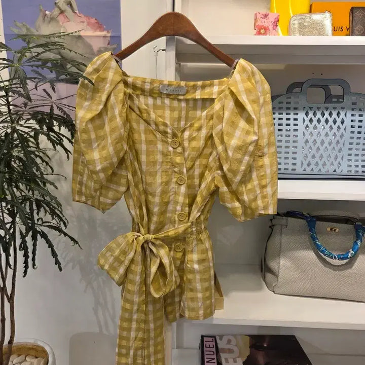 [SOLD OUT] 미샤 체크 블라우스