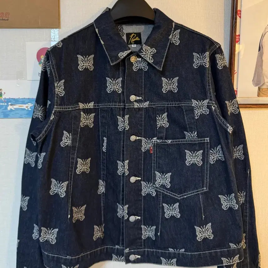 [BUNJANG] Needles Papillon Denim Jacket Navy / [S]니들스 빠삐용 데님 자켓 네이비