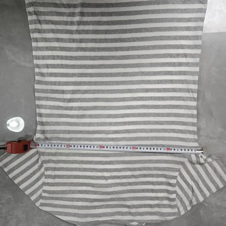 [BUNJANG] Lacoste Striped Short Sleeve T-shirt Gray / 라코스테 스트라이프 반팔 티셔츠 회색