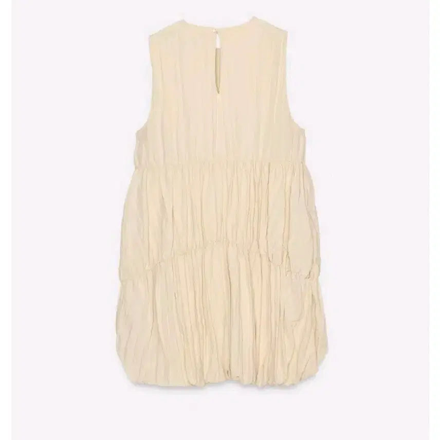 [BUNJANG] ZARA Shirred Balloon Mini Dress CREAM / 자라 셔링 벌룬 미니 원피스 4661/328/733 CREAM
