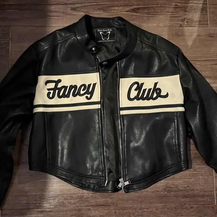 [BUNJANG] Fancy Club Leather Jacket Rider Jacket / 팬시클럽 가죽 자켓 라이더 자켓