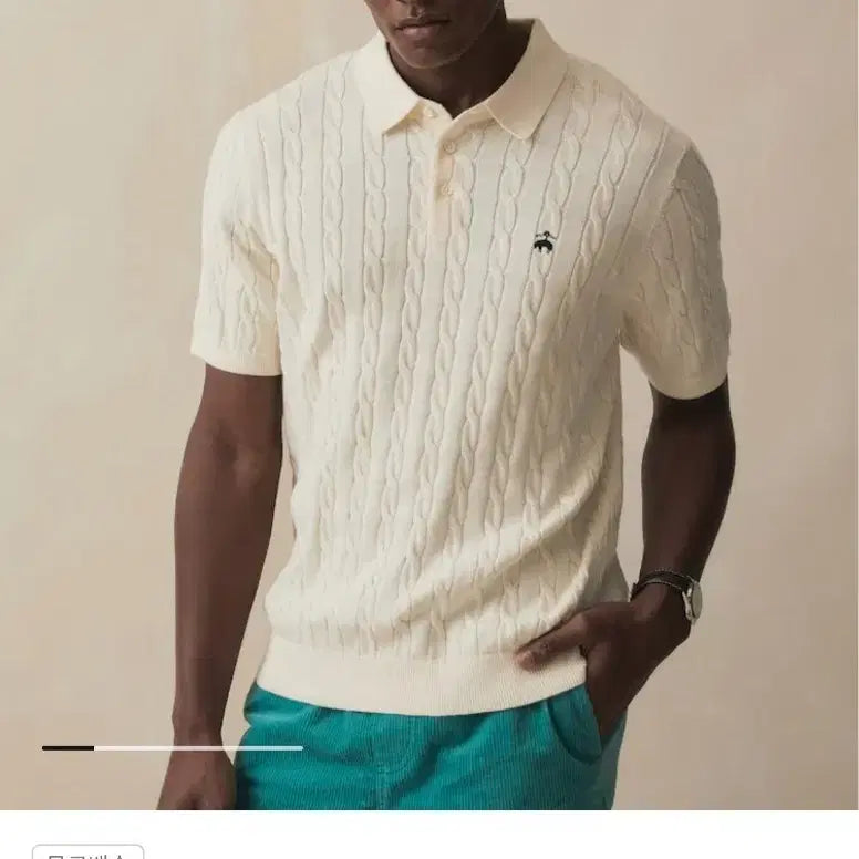 [BUNJANG] Brooks Brothers Short Sleeve Polo Knit L / 브록스 브라더스 반팔 카라 니트 L