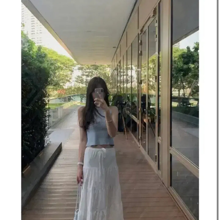 [SOLD OUT] 웨어웨더 샐리 티어드 스커트 화이트 기장추가 M