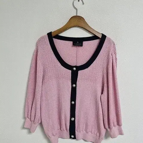 [BUNJANG] Lanvin 2022 Pink Color-Block Cardigan / 22년 랑방 핑크배색 가디건