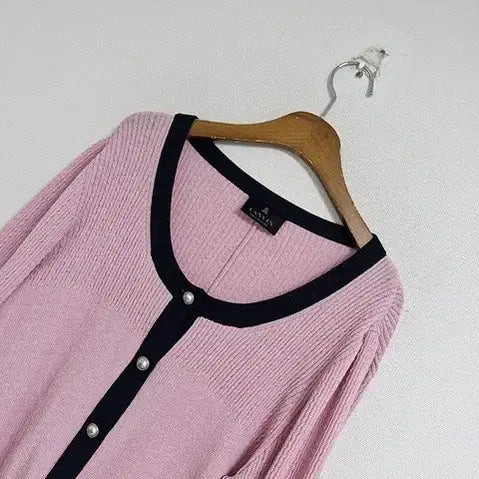 [BUNJANG] Lanvin 2022 Pink Color-Block Cardigan / 22년 랑방 핑크배색 가디건