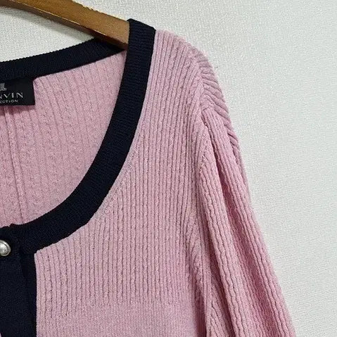[BUNJANG] Lanvin 2022 Pink Color-Block Cardigan / 22년 랑방 핑크배색 가디건