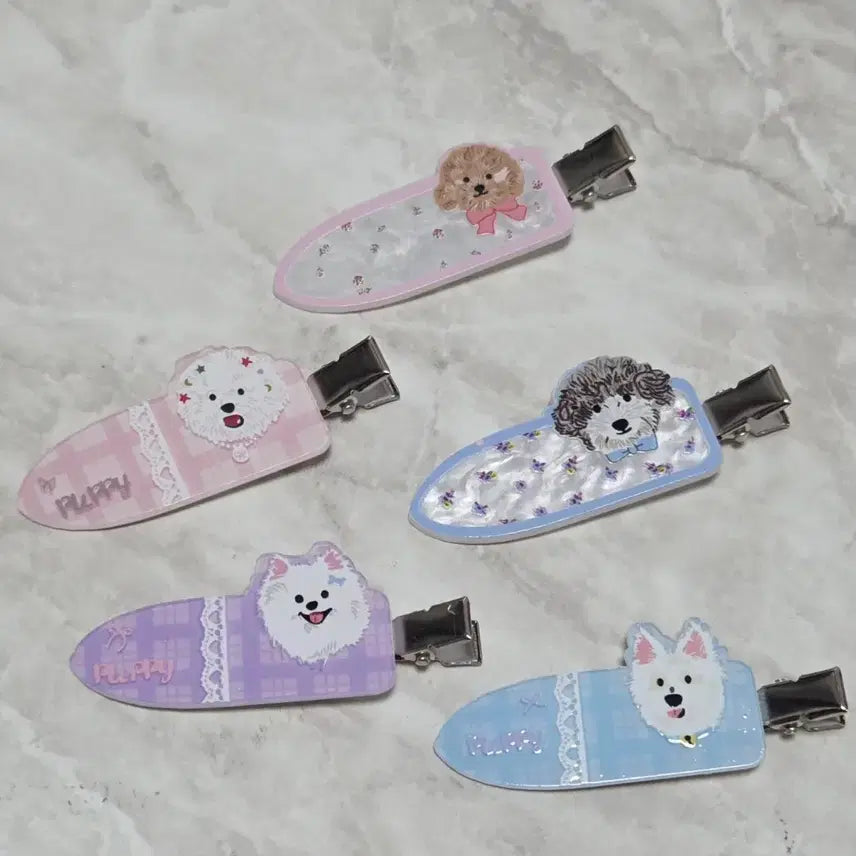 [BUNJANG] Dog Character Hairpin Set / 강아지 캐릭터 헤어핀 머리핀삔 말티즈 푸들 포메라니안 웨스티 화이트테리어