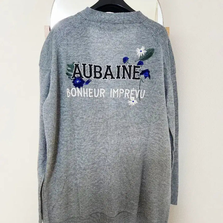 [BUNJANG] VOV Linen Blend Embroidered Cardigan / VOV 보브 여름 울 린넨 가디건 자수포인트 / 상태깨끗/프리