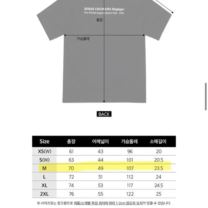 [SOLD OUT] 코닥 뷰파인더 컬러라마 로고 티셔츠 M
