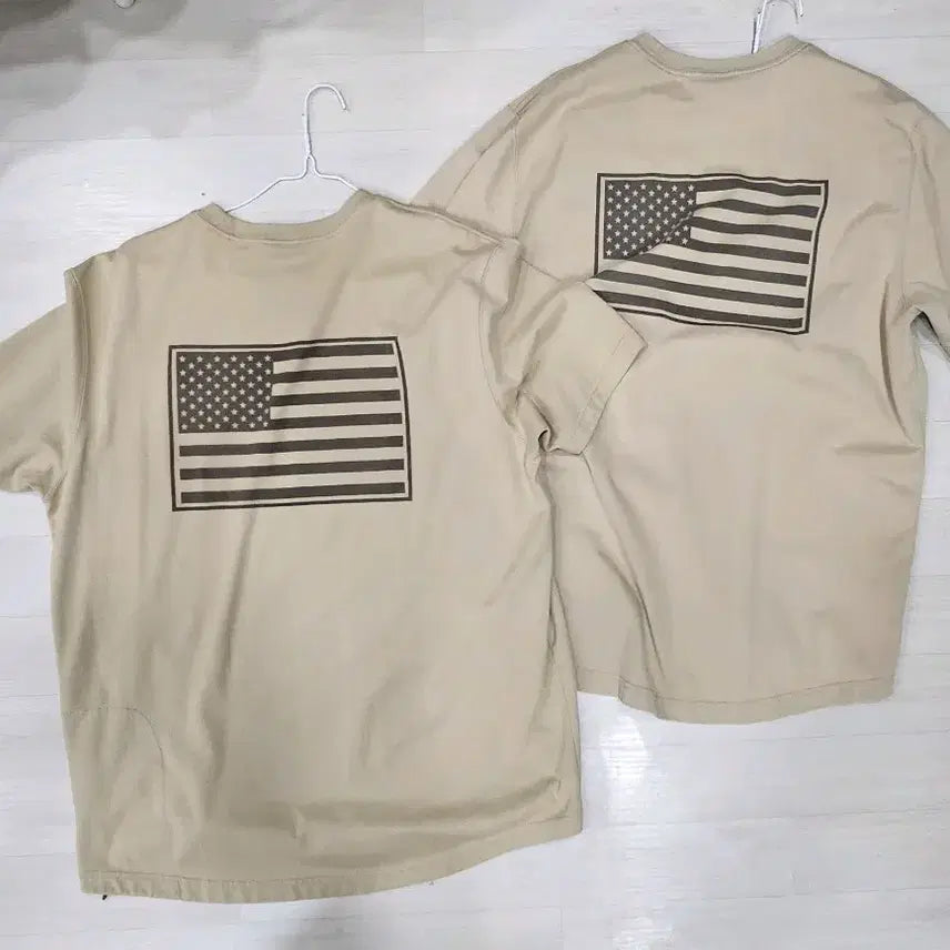 [SOLD OUT] 뉴에라 카키색 포켓 반팔 티셔츠 110 두장